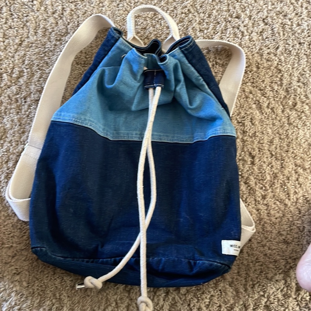 Miss Me Denim Drawstring Backpack - image 5